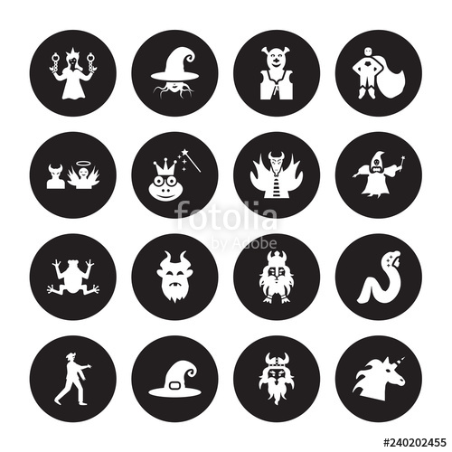 500x500 Vector Icon Set Damsel, Viking, Witch Hat, Zombie, Rapunzel