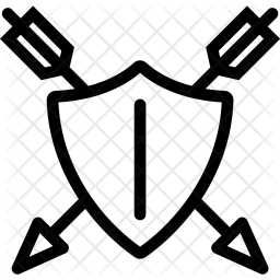 256x256 Shield, Arrow, Myth, Legend, Halloween, Fantasy Icon Of Line Style