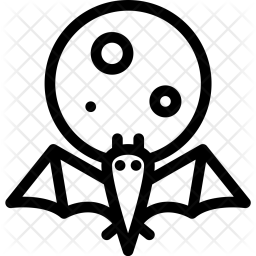 256x256 Bat, Moon, Myth, Legend, Halloween, Fantasy Icon Of Line Style