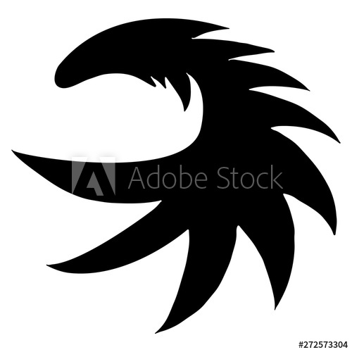500x500 Hand Drawn Vector Dragon Silhouette Isolated On White Background