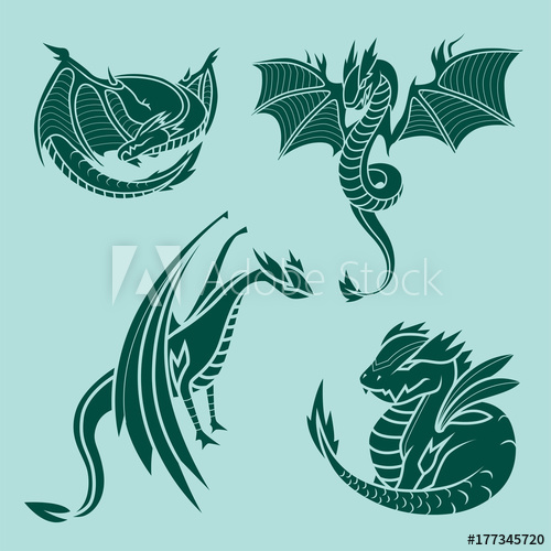 500x500 Chinese Dragon Silhouettes Tattoo Mythology Tail Monster Magic