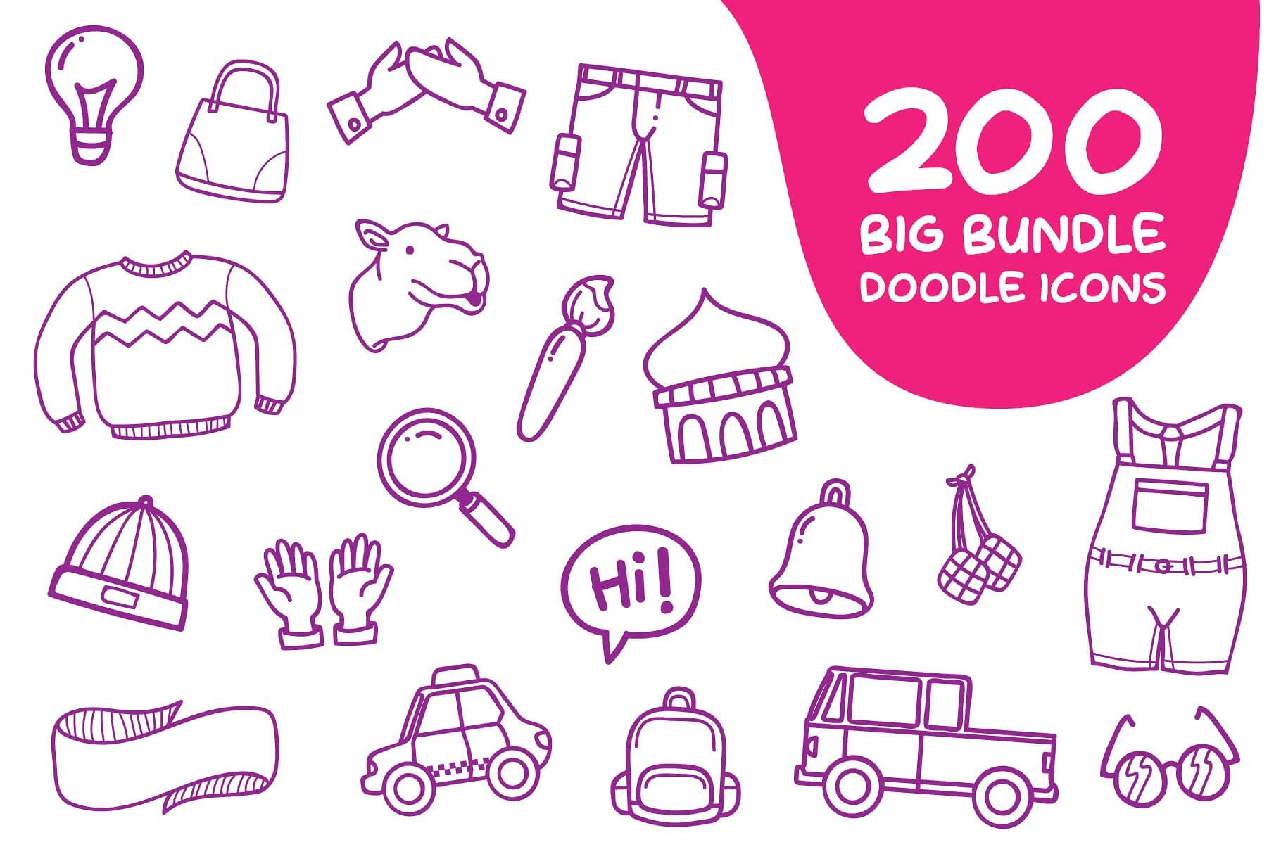 1820x1214 Ultra Chic Doodle Icon Pack