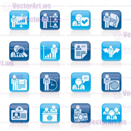 456x456 Human Resource And Employment Icons Vector Icon Set
