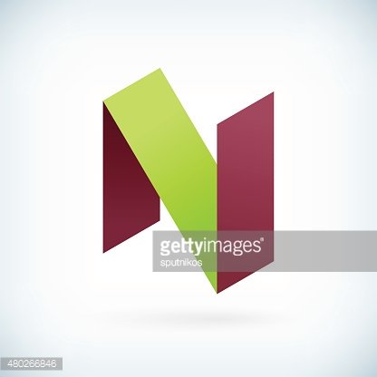 416x416 Modern Letter N Icon Flat Design Element Template Premium Clipart