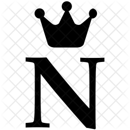 256x256 Royal, Alphabet, Crown, Letter, English, N Icon Of Glyph Style