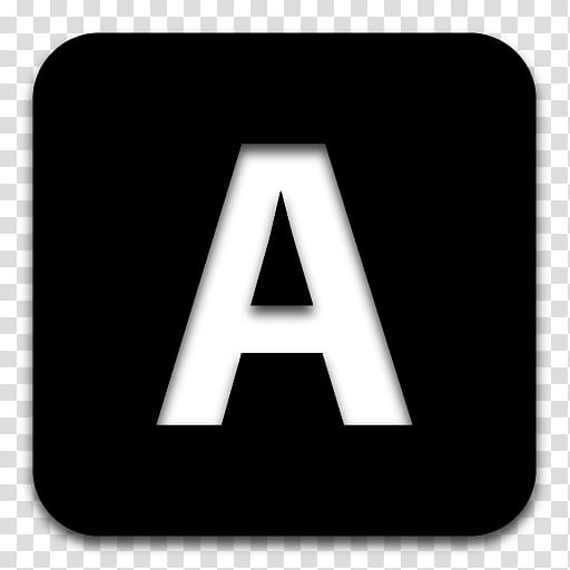 512x512 Black N White, White Letter A Icon Transparent Background Png