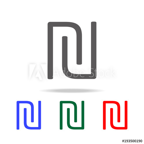 500x500 Initial Letter U And N Logo Icon Elements In Multi Colored Icons