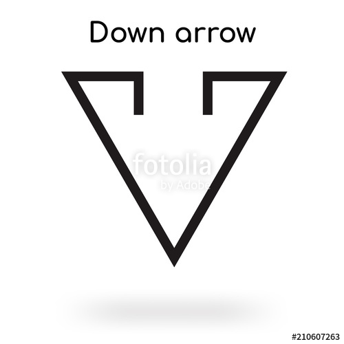 500x500 Down Arrow Icon Vector Sign And Symbol Isolated On White