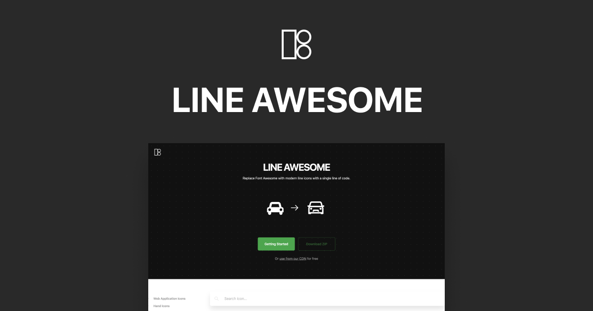 1200x630 Line Awesome Free Beautiful Icon Font