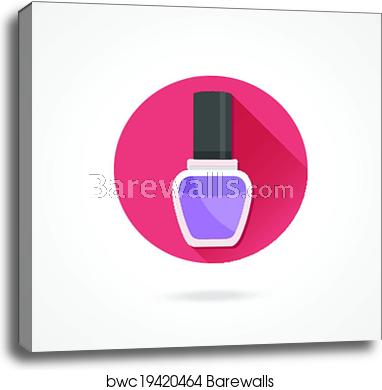 382x390 Vector Purple Nail Polish Icon, Canvas Print Barewalls Posters
