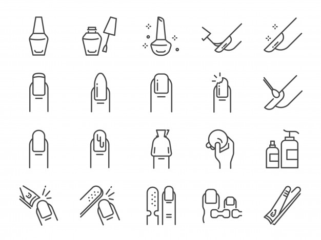 626x469 Nail Polish Salon Icon Set Vector Premium Download
