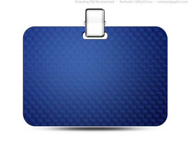 610x458 Name Tag Icon, Blue Identification Card