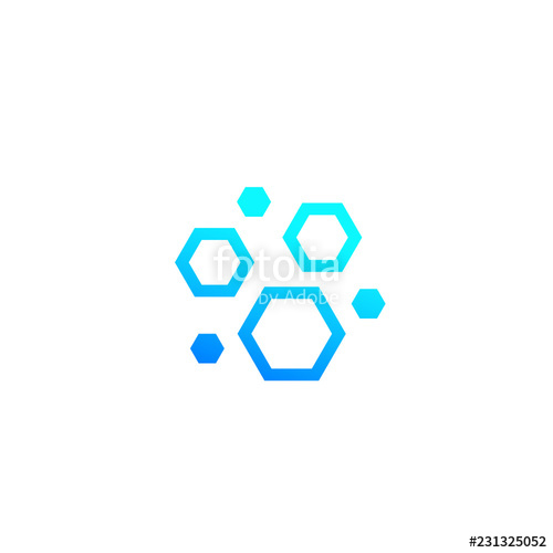 500x500 Nanoparticles, Hexagon Nano Molecules Vector Icon Stock Image