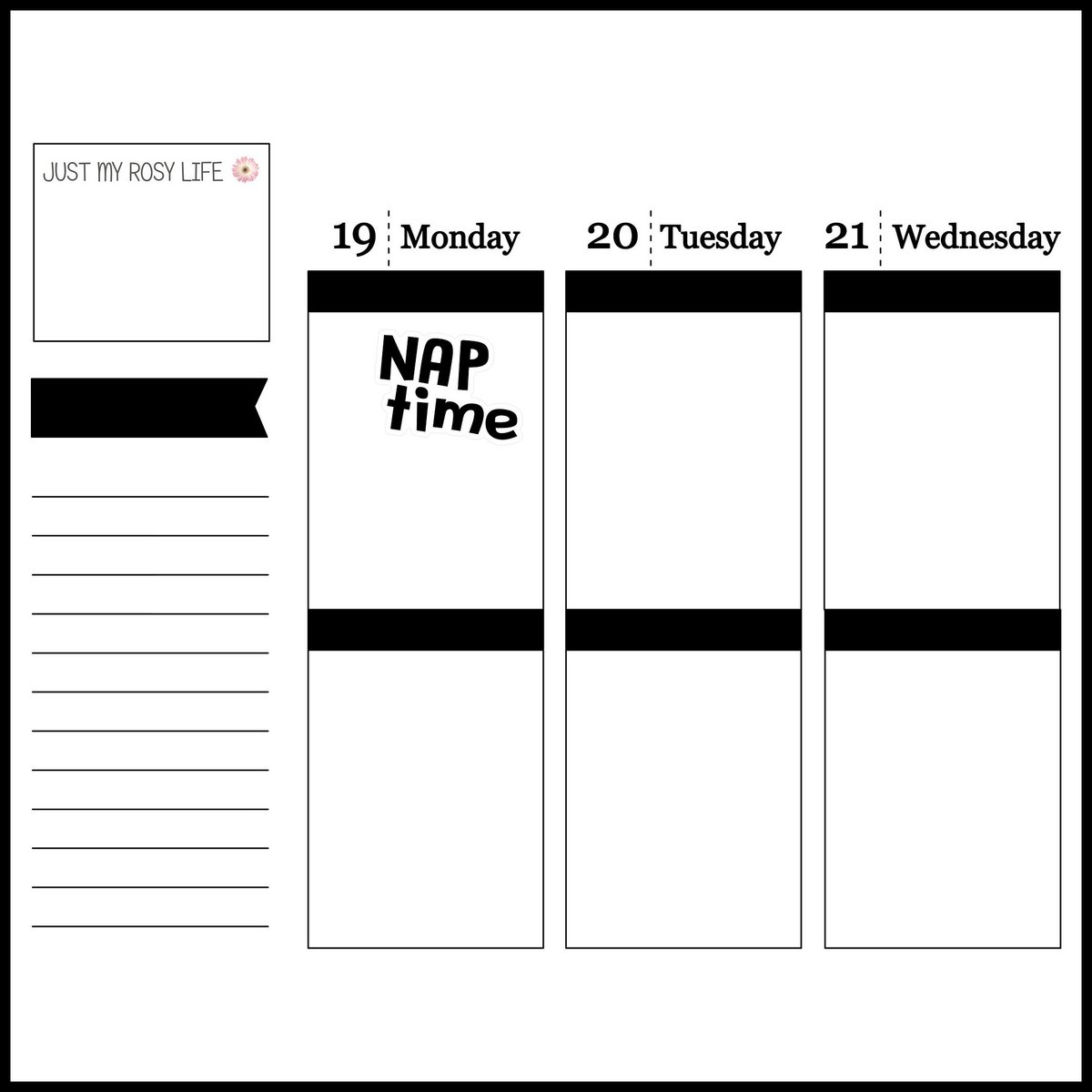 1200x1200 Nap Time Font Planner Stickers Print Just My Rosy Life