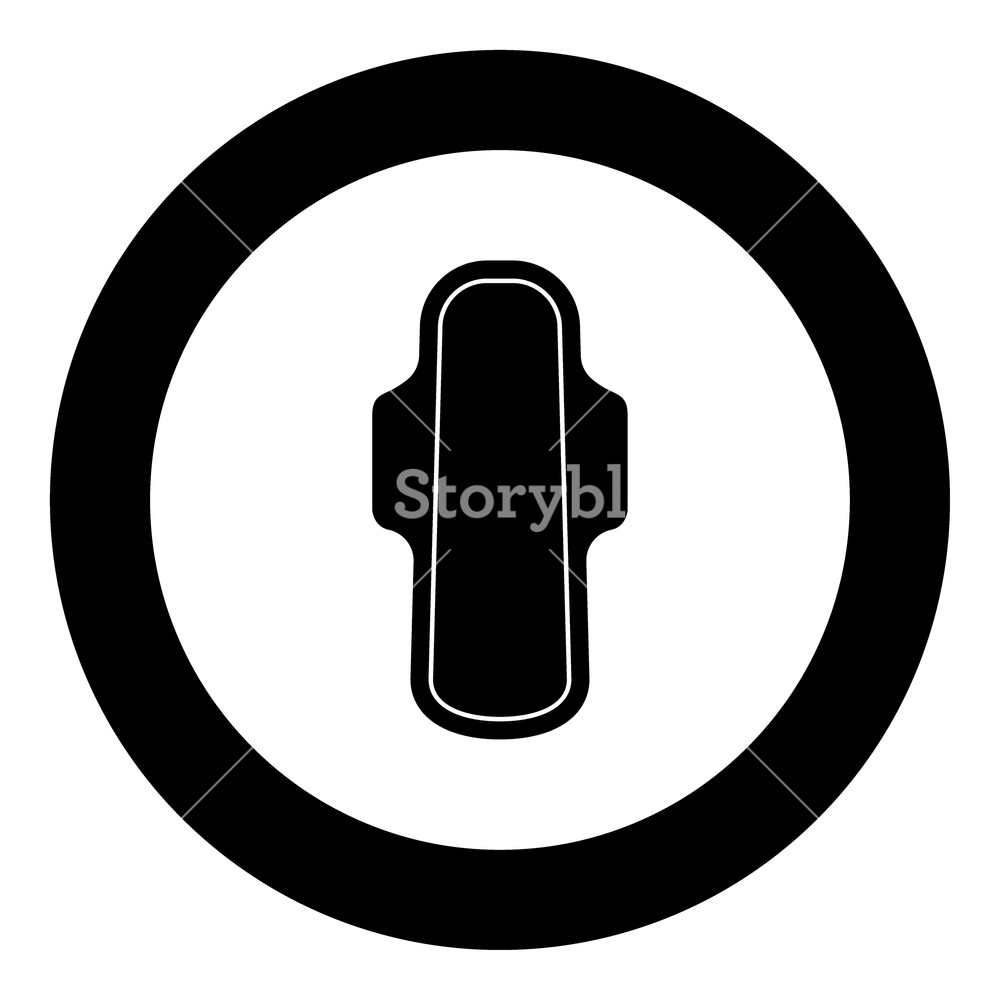 1000x1000 Sanitary Napkn Black Color In Circle Vector Illustration