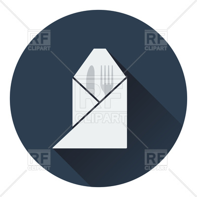 400x400 Fork And Knife Wrapped Napkn Flat Design Vector Image