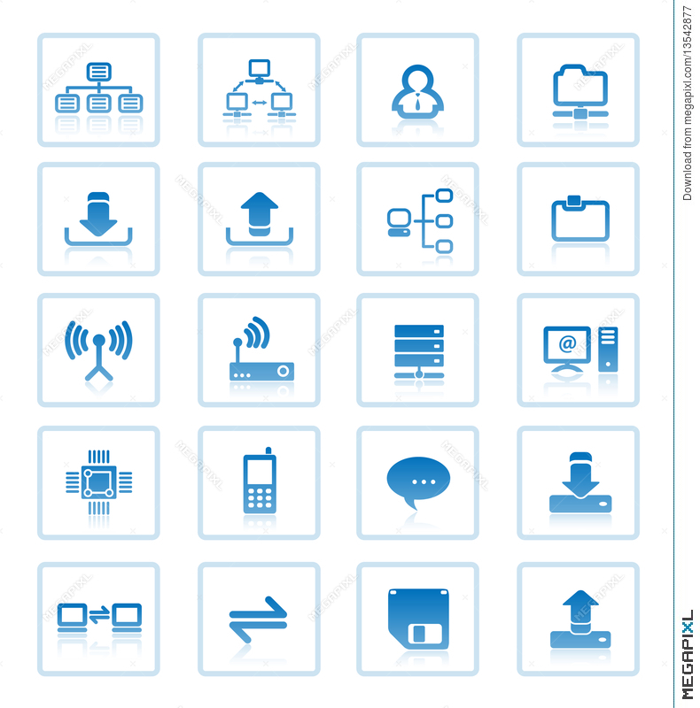 790x800 Network Computer Server Hardware Icons Set Sharing Folder