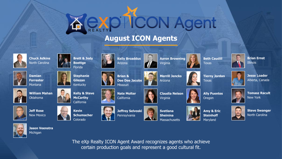 960x540 Exp Realty Announces August Icon Agents Nasdaqexpi