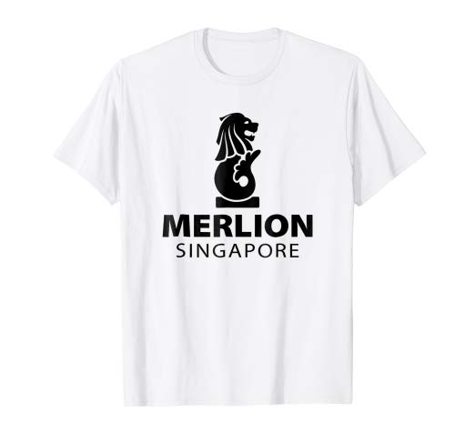 522x488 Merlion Singapore T Shirt National Icon Mascot Black