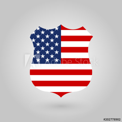 500x500 Us Flag In The Shape Of A Police Badge American Flag Icon United