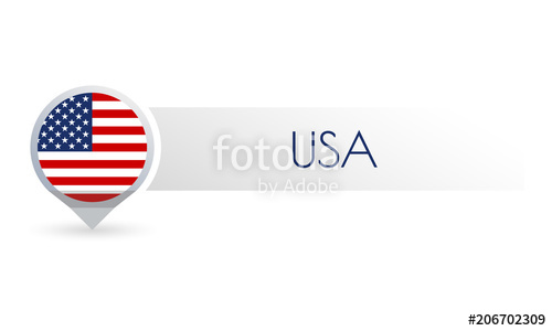 500x300 Usa Flag Circle Flag Button In The Map Marker Shape United