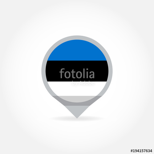 500x500 Flag Of Estonia Icon In Shape Of Map Pointer Or Marker Estonian