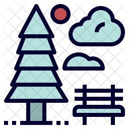 256x256 National Park Icon Of Colored Outline Style