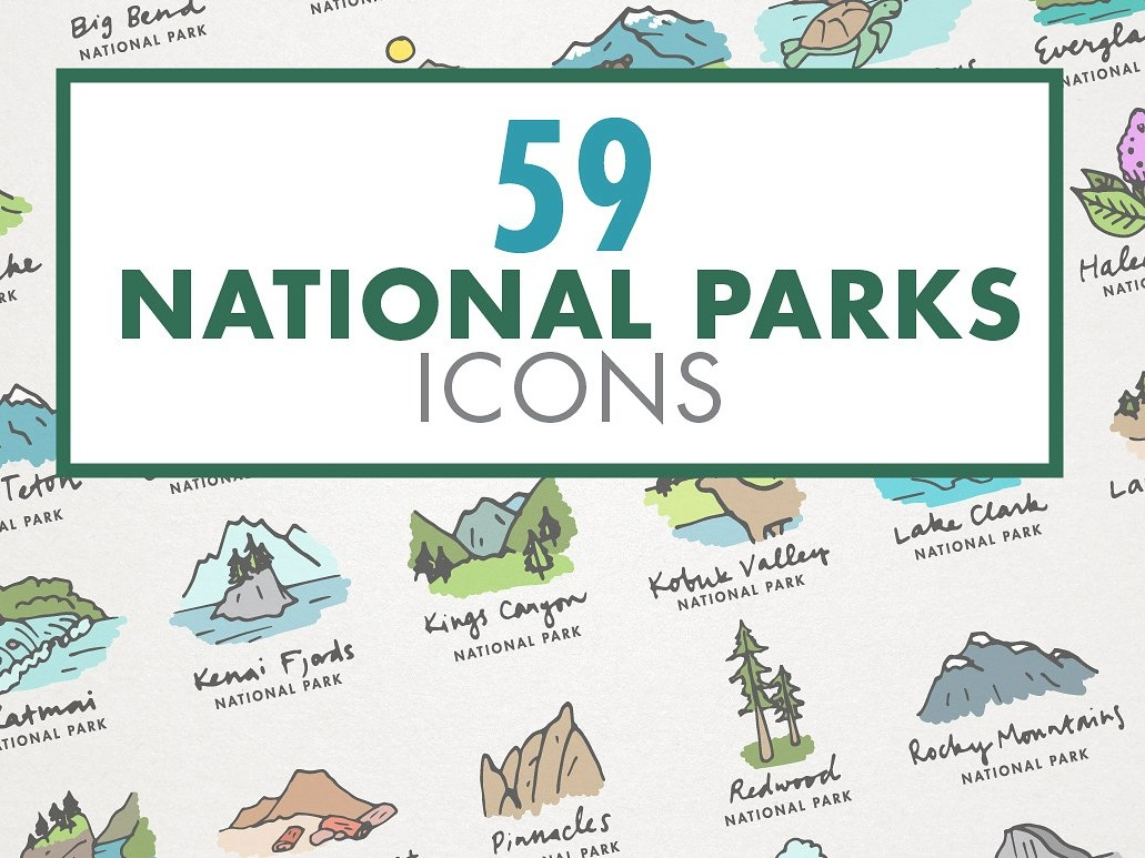 1031x773 Us National Parks Icon Illustrations