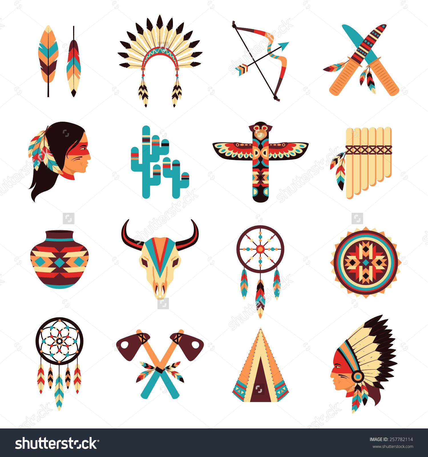 1500x1600 Ethnic American Idigenous Tribal Amulets And Symbols Icons
