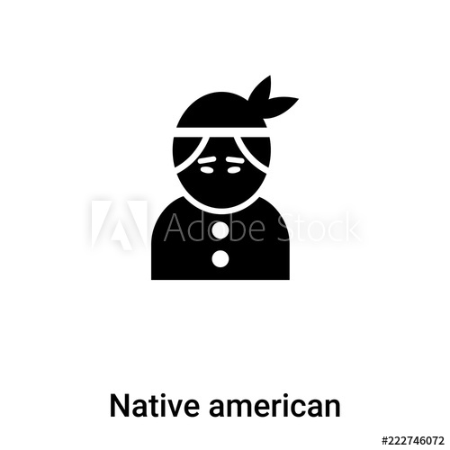 500x500 Native American Icon Vector Isolated On White Background, Logo