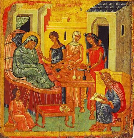 450x462 Greek Orthodox Icon Of The Nativity Of John The Baptist
