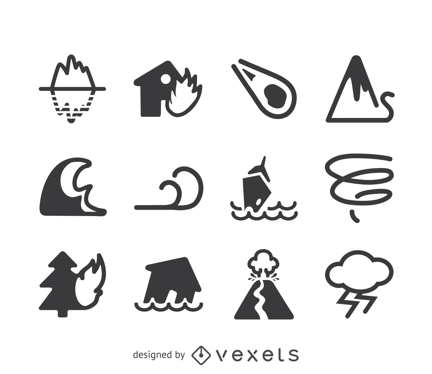 1500x1300 Natural Disaster Icon Set