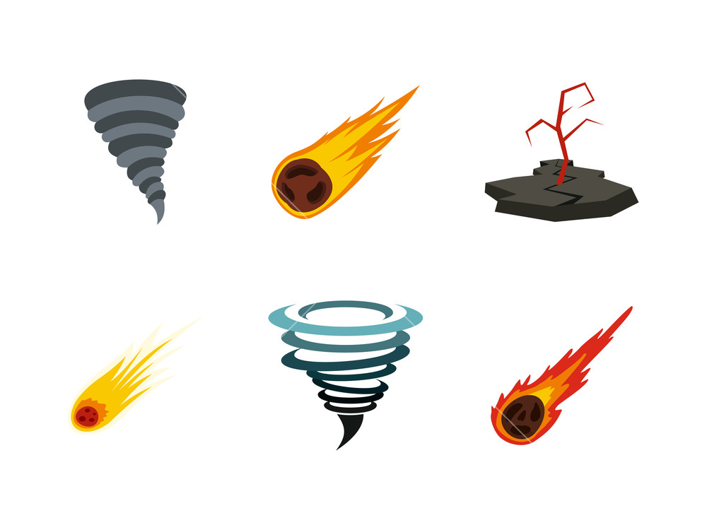 1000x750 Natural Disaster Icon Set Flat Set Of Natural Disaster Vector