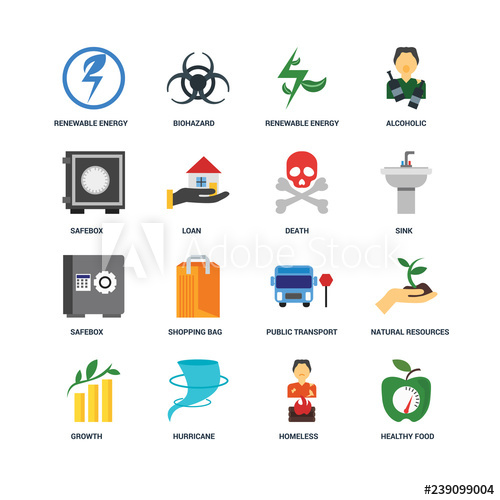Set Of Icons Such As Healthy Food, Homeless, Hurricane, Growth 500x500 Set Of Icons Such As Healthy Food, Homeless, Hurricane, Growth