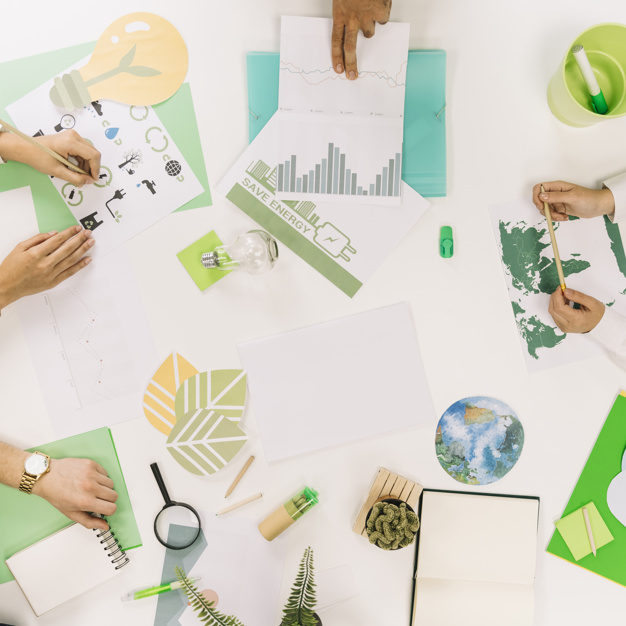 Elevated View Of Businesspeople Hand With Various Natural 626x626 Elevated View Of Businesspeople Hand With Various Natural