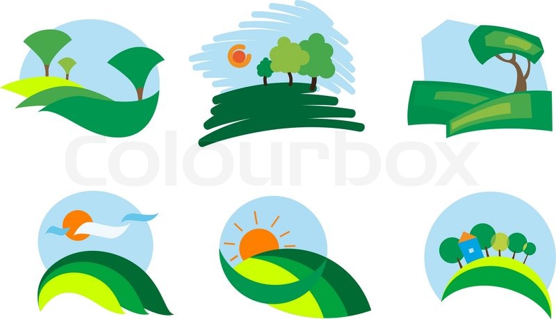800x459 Colorful Isolated Nature Icons For Stock Vector Colourbox
