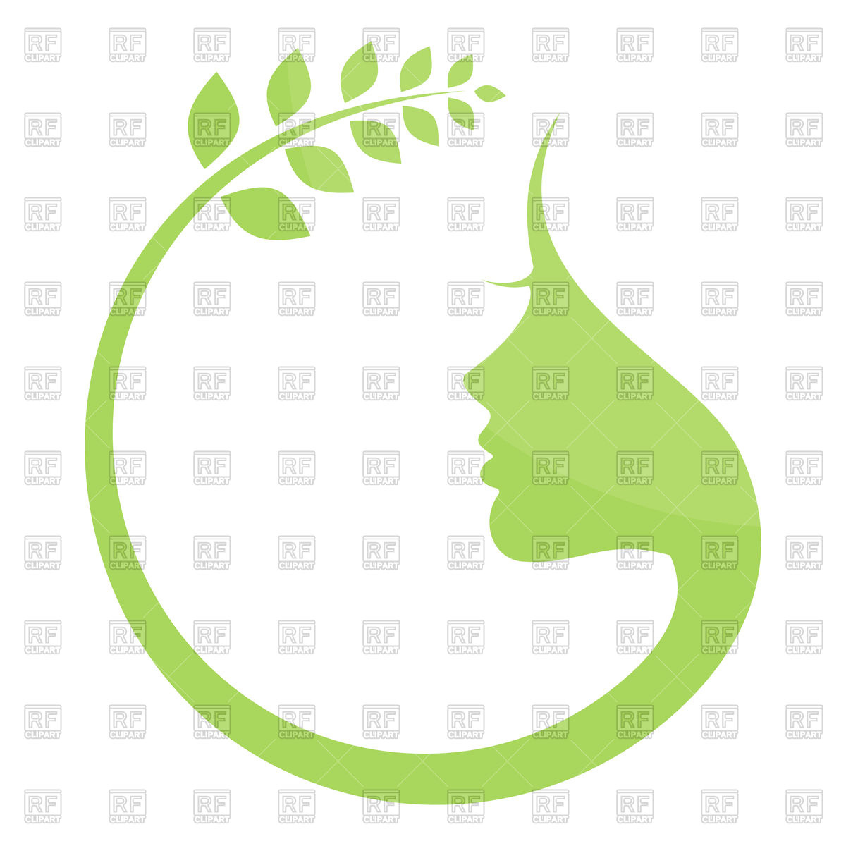 1200x1200 The Round Natural Icon With Woman Vector Image Of Icons