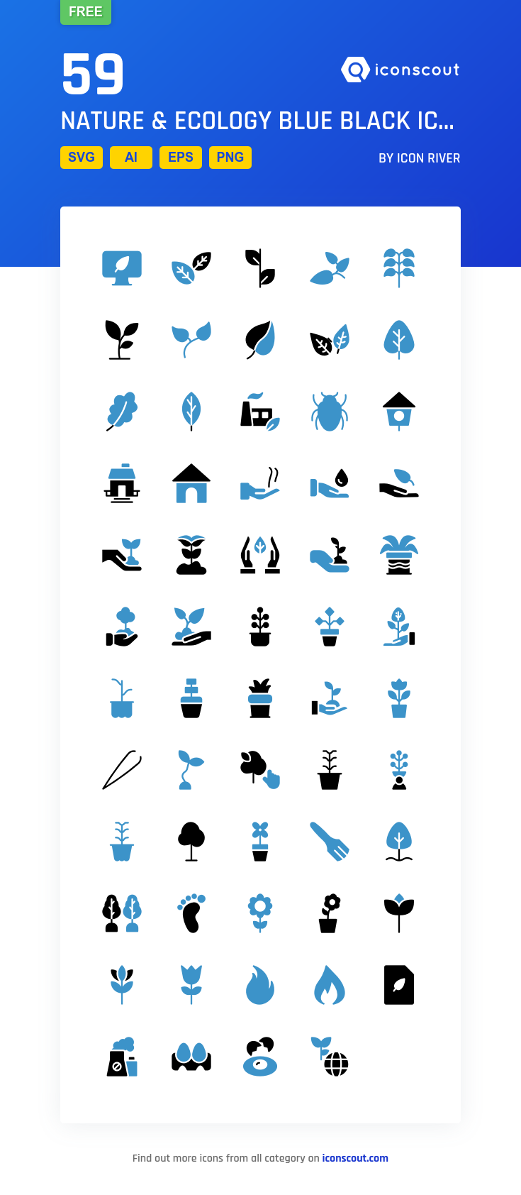 735x1684 Nature Ecology Blue Black Free Icon Pack