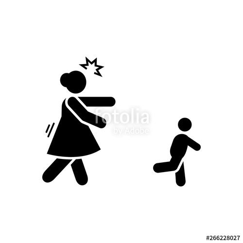 500x500 Mother, Angry, Chasing, Kid, Naughty Icon Element Of Parent Icon