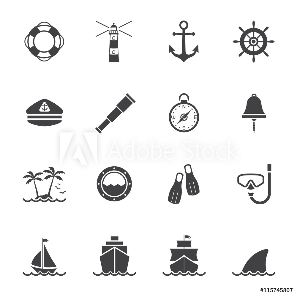 1000x1000 Fotografie, Obraz Marine And Nautical Icon Posters Cz