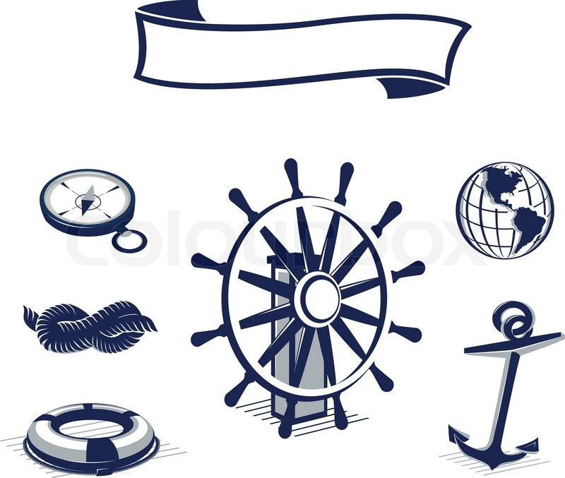 800x677 Nautical Icon And Sailing Emblem Set Stock Vector Colourbox