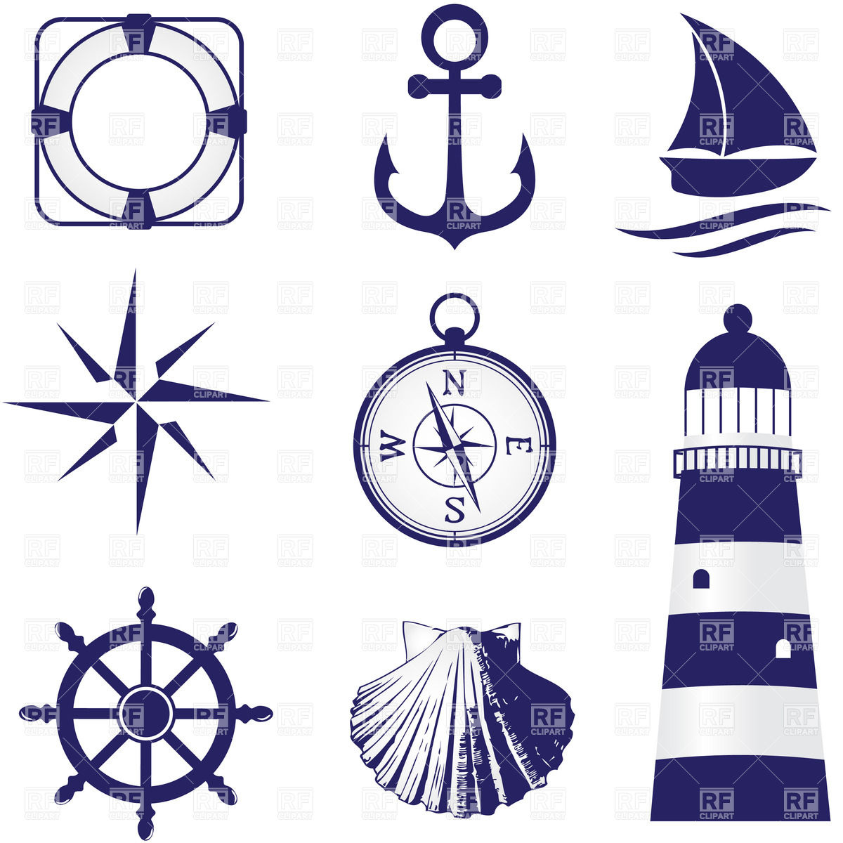 1200x1200 Set Of Vintage Nautical Labels, Icons And Design Elements Vector