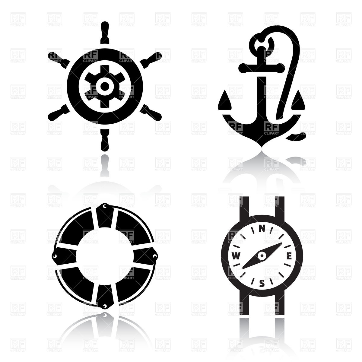 1200x1200 Simple Nautical Icons Vector Image Of Icons And Emblems