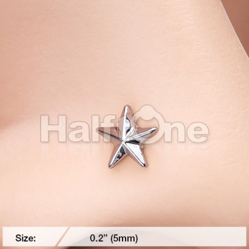 500x500 Nautical Star Icon Nose Stud Ring