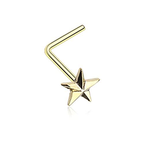500x500 Golden Nautical Star Icon L Shaped Nose Ring Jewelry