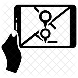 256x256 Tablet Navigation Icon Of Glyph Style