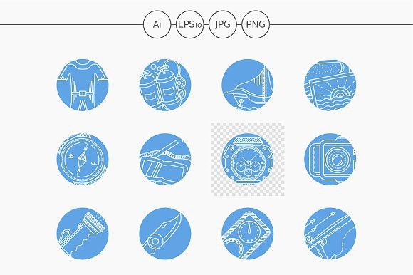 580x386 Scuba Diving Blue Vector Icons Navigation Icons Vector Icons