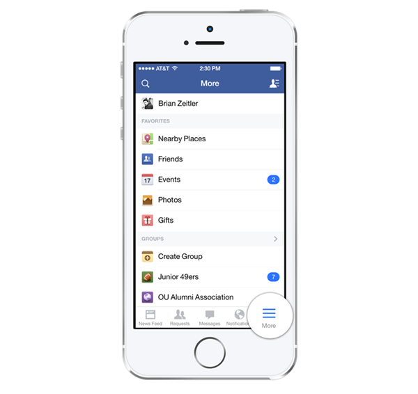 600x566 Facebook's Ios Iphone App Update Is Here Flat Ui, New