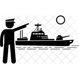 256x256 Navy Icon Of Glyph Style