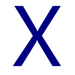 256x256 Free Navy Letter X Icon